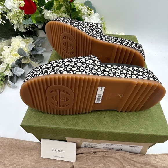 Women’s Gucci monogram Angelina slide platform sandal size 37 made in Italy - Picture 9 of 11